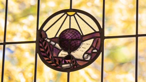 HDS stain glass window
