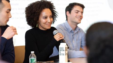 Students speak as part of the Climate Justice Week event, "Climate Justice as Racial Justice"