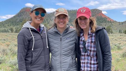 From left, RPL fellows Cynthia Wilson and Teresa Cavazos Cohn and Associte Director of RLPI Susie Hayward in Bears Ears National Monument