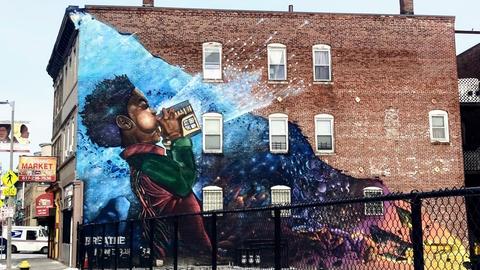 Mural Breath of Life, part of the Grove Hall Mural Project by Rob Problak Gibbs. Photo by Anna Mudd