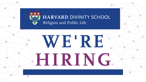 Religion and Public Life We're Hiring, Blue and Purple Flyer