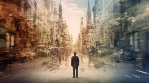Time Traveling, Photo by Viktor Hanacek, image used in Religion and Democratic Ideals: Political Futures poster