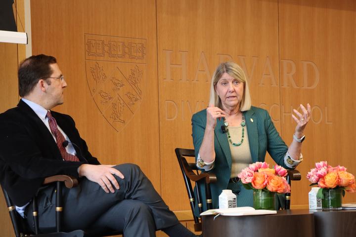 David Holland, Linda Livingstone in dialogue during an RPL conference at HDS.