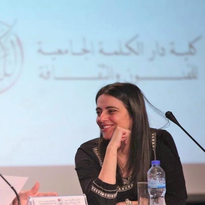 Rana Khoury speaks at an event as Vice President for Development and Outreach at Dar al-Kalima University and the Diyar Consortium. / Photo courtesy of Dar al-Kalima University
