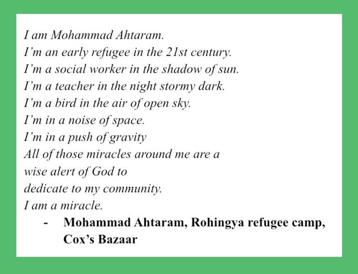 Poem example from student in Rohyinga Camp