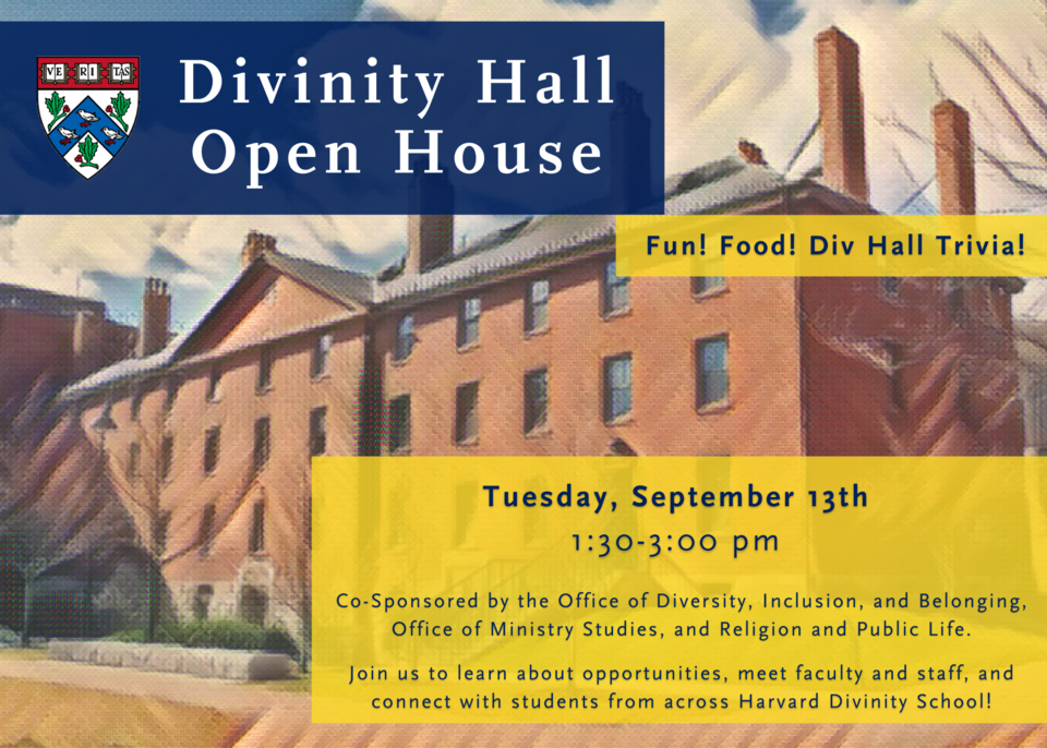 Tuesday, September 13th 1:30-3:00 pm Co-Sponsored by the Office of Diversity, Inclusion, and Belonging, Office of Ministry Studies, and Religion and Public Life.